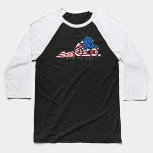 MTB Virginia American Flag Red White and Blue Baseball T-Shirt